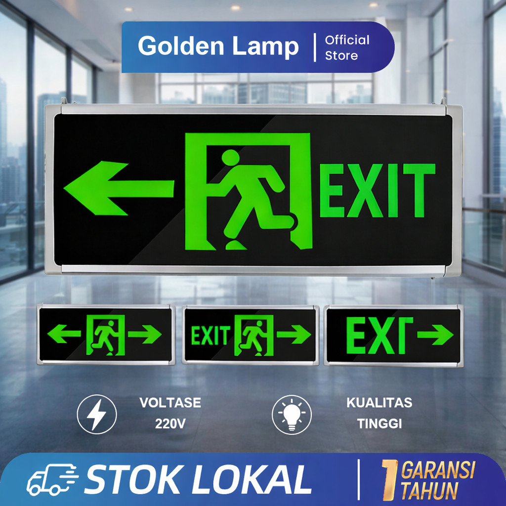 Jual Lampu Emergency EXIT LED 1 Sisi / 2 Sisi Sign Board Petunjuk Jalur ...