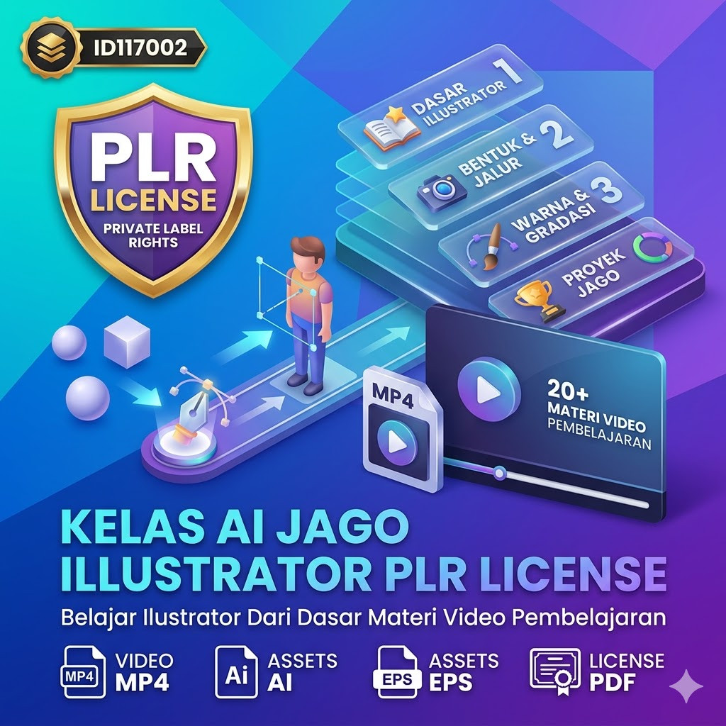 ID117002 - Kelas Ai Jago Illustrator Plr License - Belajar Ilustrator Dari Dasar Materi Video Pembelajaran