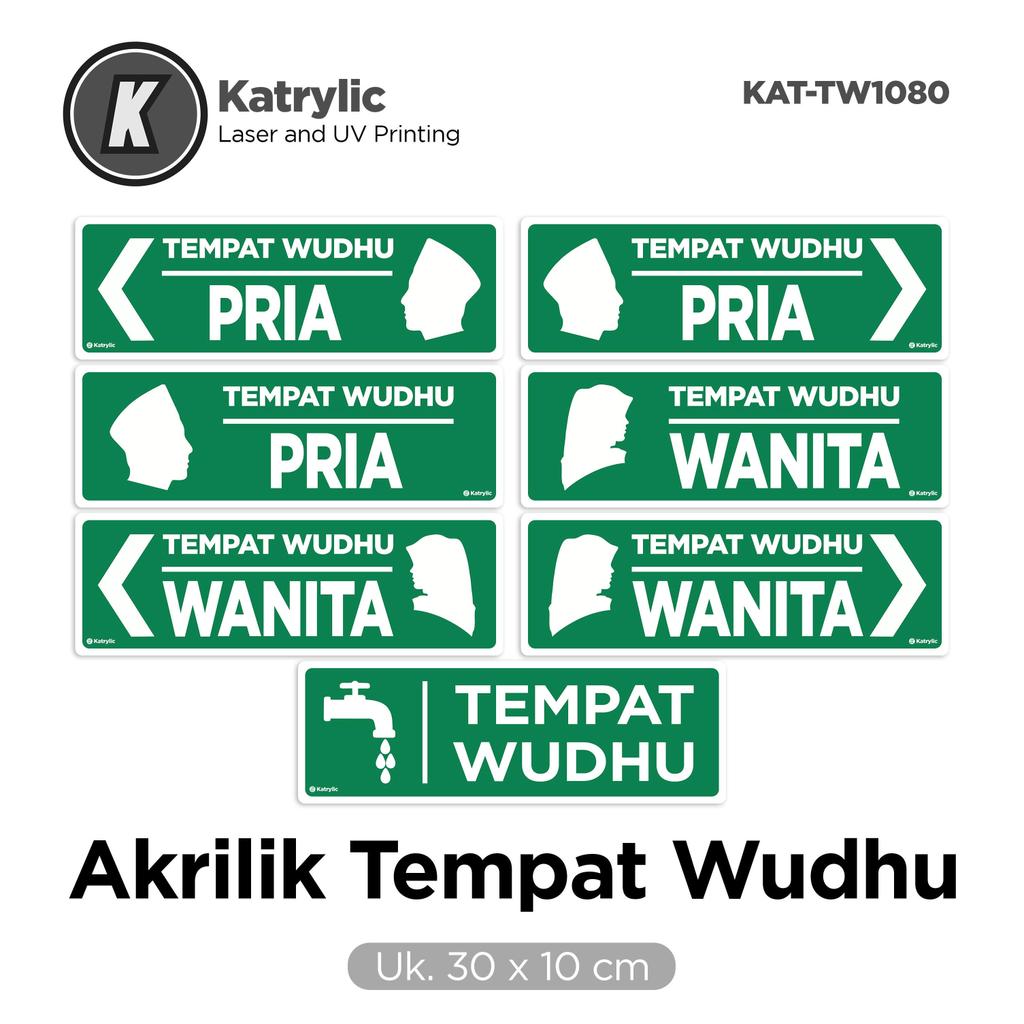 Jual Ablution Area Sign Katrylic / Akrilik Tempat Wudhu Ukuran 30 x 10 ...