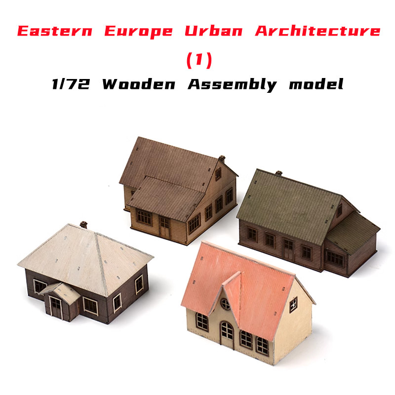 Jual 1/72 Eastern Europe Town Wooden Assembly Model DIY Handmade ...