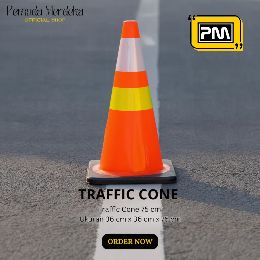 Jual Safety Traffic Cone 75cm Kerucut Lalu Lintas Scotlight Kuning ...