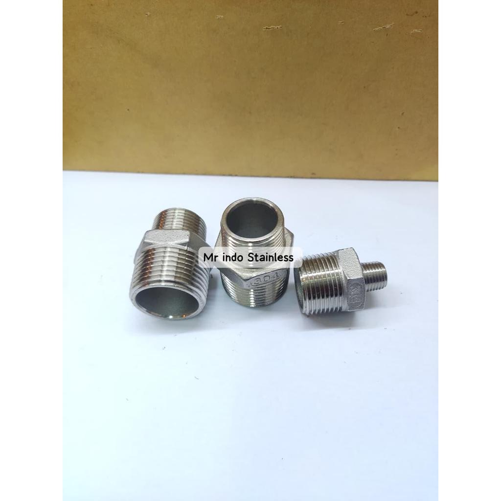 Jual Reducer Double Nepel Stainless steel ss304 / 11/4