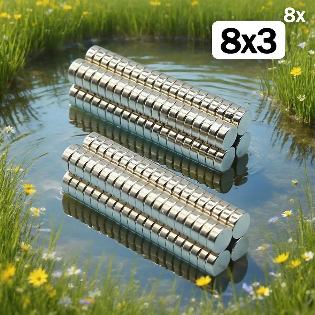 Jual 8X3MM Powerful Neodymium Magnet Round Super Strong Magnets N35 ...