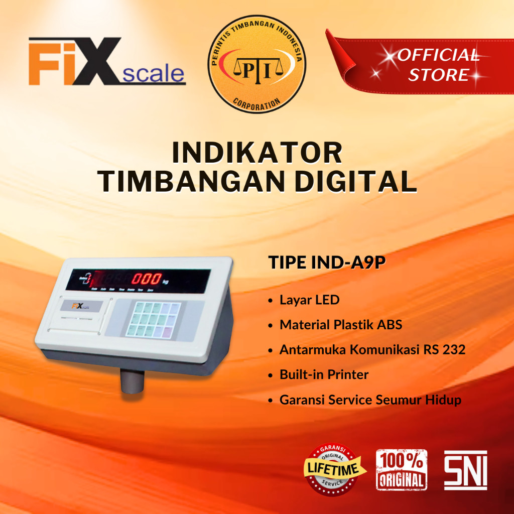 Jual FIX SCALE Indikator Timbangan Tipe A9P | Indikator Led Display ...