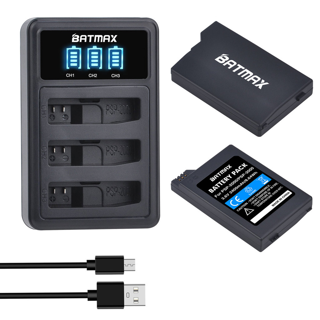 Jual 2400MaH PSP-S110 PSP 2000 Battery + LED Charger for Sony PSP2000 ...