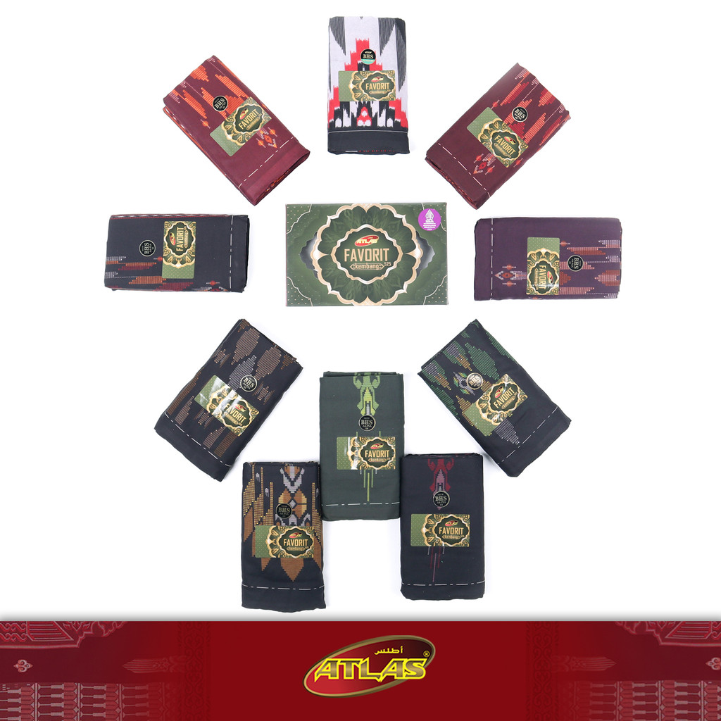 Grosir 10 Pcs Sarung ATLAS Favorit 525 Kembang Motif BHS A4 PSA MIX