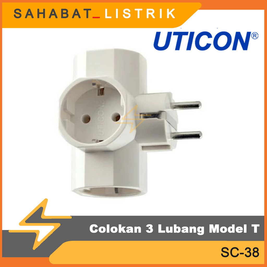 Jual UTICON Steker T Arde Colokan Listrik SC-38 ORIGINAL | Shopee Indonesia
