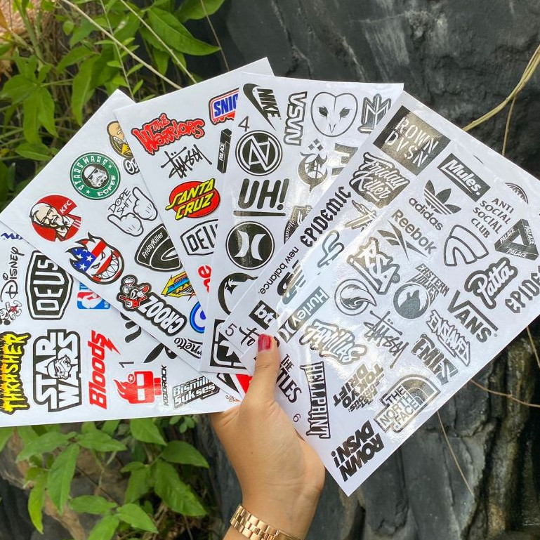 Jual 120 Pcs Sticker Pack Distro Logo Brand Stiker Brand Distro ...