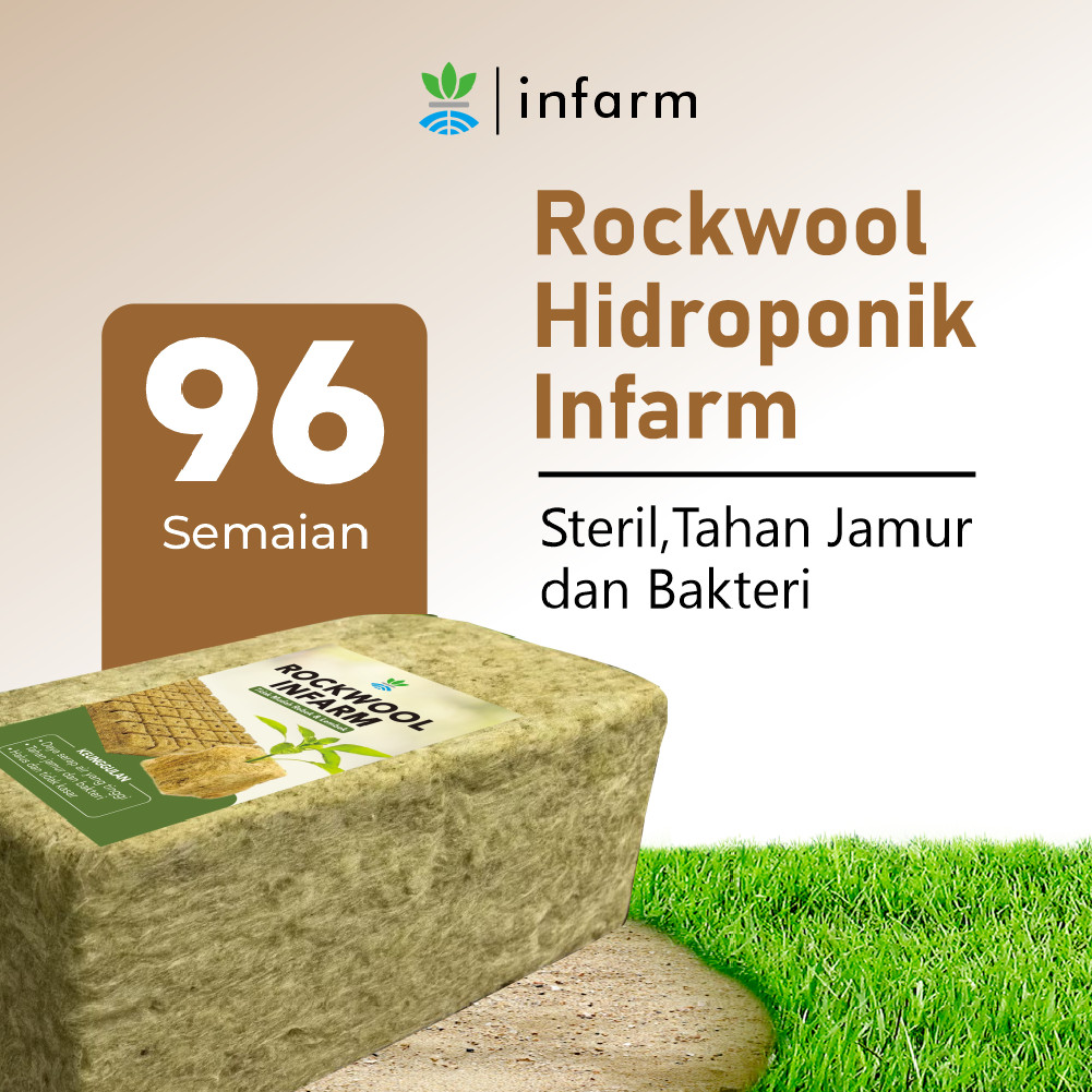 INFARM - Rockwool UPuper Media Tanam 96 Semaian Bibit, Rockwool Semaian Benih Hidroponik Steril
