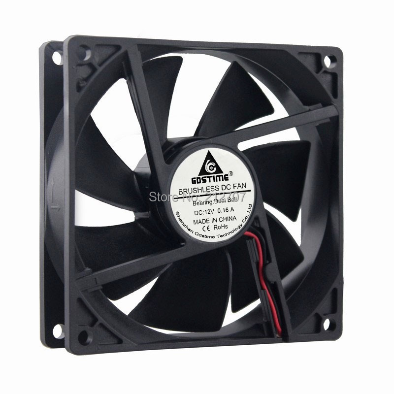 Jual Gdstime 92mm x 25mm DC 12V 2Pin Ball Bearing Computer Cooling Fan ...