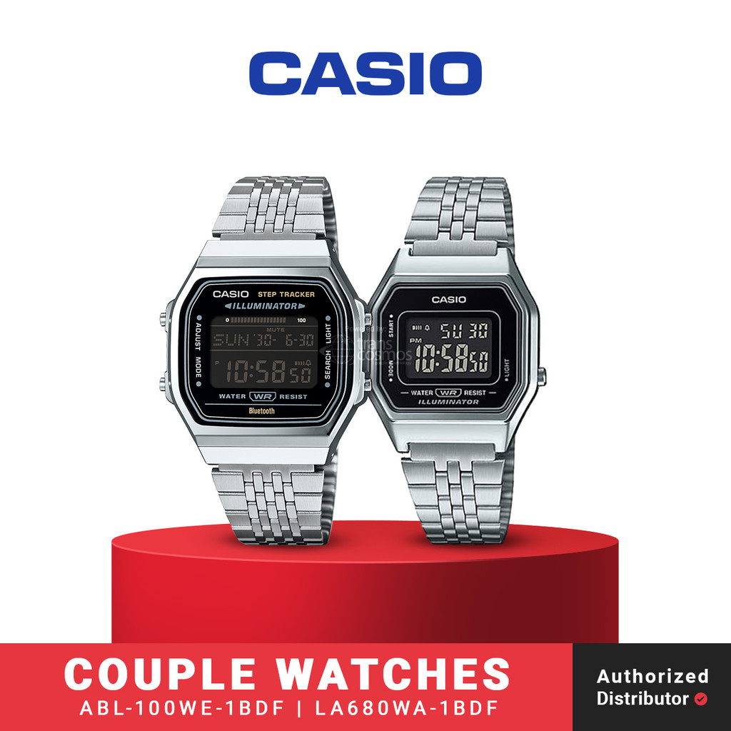 Jual Jam Tangan Digital Couple Casio ABL-100WE-1BDF & LA680WA-1BDF ...