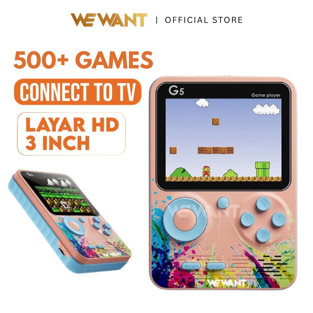 Jual WEWANT Game Boy Retro HD 500 in 1 Game Bot Klasik Tetris Connect ...
