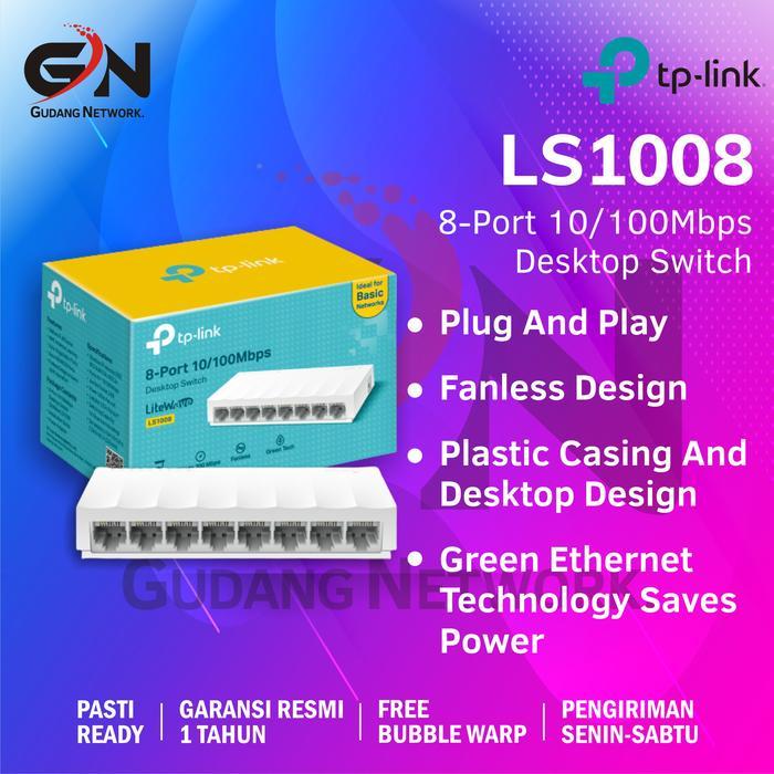 Jual NETHIVE TP-Link LS1008 8-Port 10/100Mbps Desktop Switch Unmanaged ...