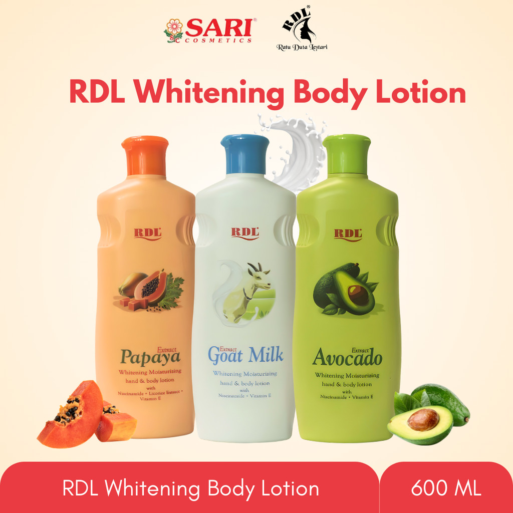 Jual Sari Cosmetics - RDL Whitening Hand and Body Lotion 600ml | Shopee ...