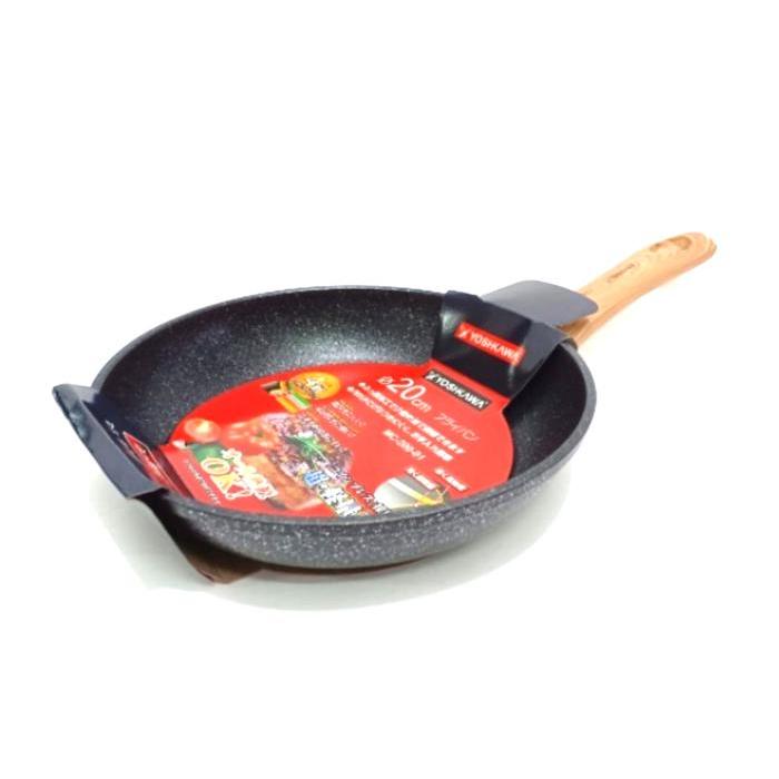 Jual Aest Kitchen FryPan Marble 16, 18, 20, 22 cm Induksi Gagang Kayu ...