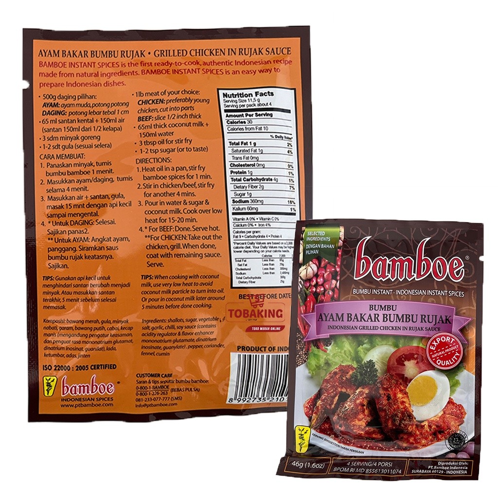 Jual Bamboe Bumbu Racik / Bumbu Masak Instant all Varian 60gr / TOM YUM ...