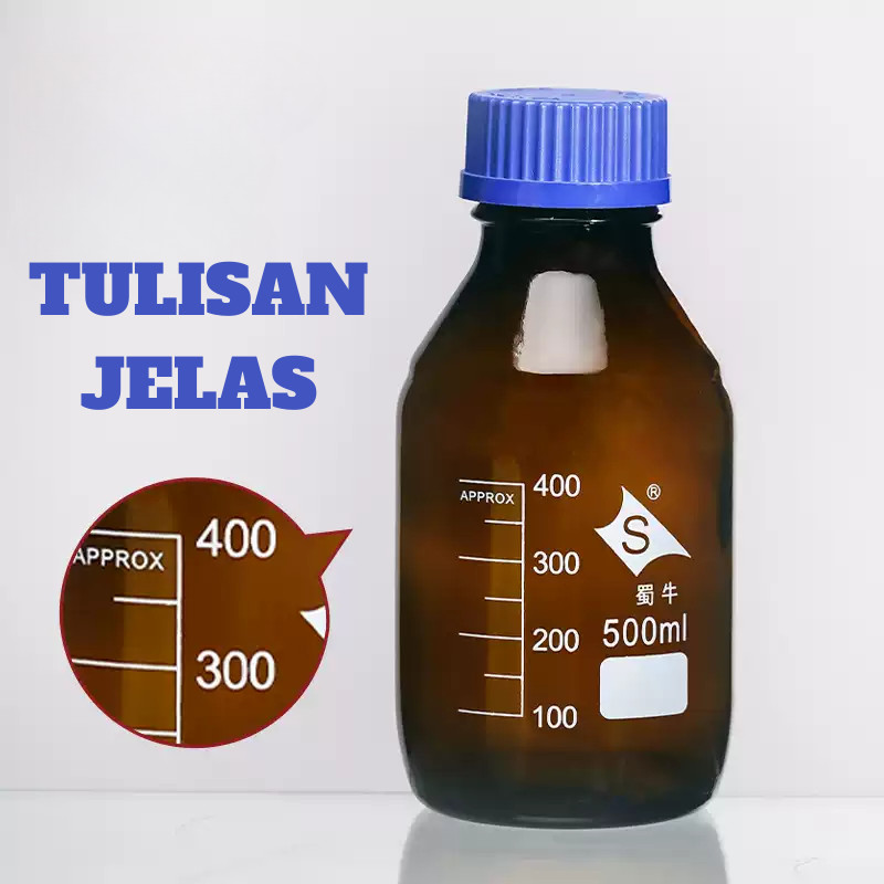 Jual Botol Reagen Kaca Coklat Tutup Biru 1000ml Botol Amber ...