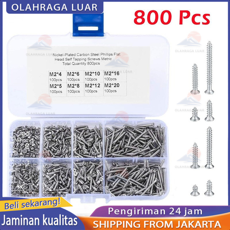 Jual 800pcs Sekrup Kayu Kepala Rata / Self Tapping Screw / Skrup ...