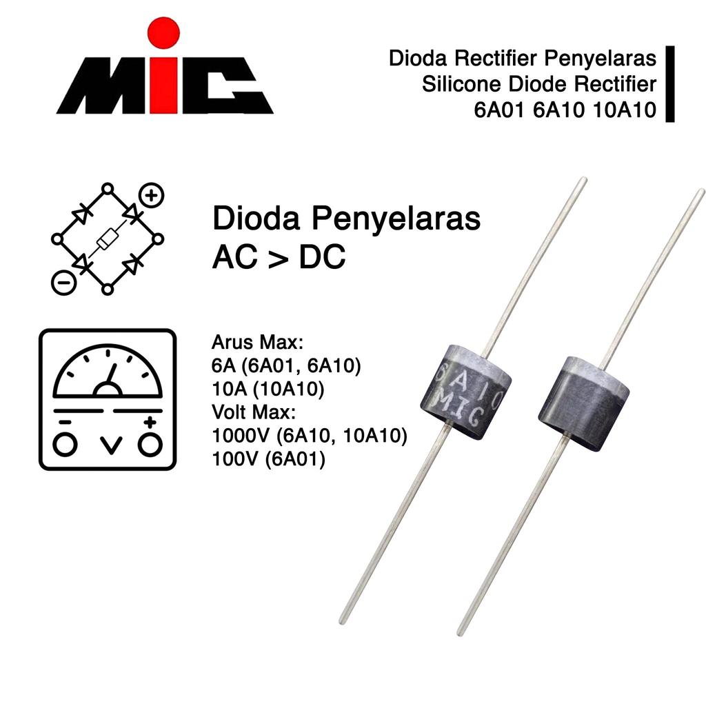 Jual MIC Dioda Diode Rectifier MIC 6A01 6A10 10A10 6A 10A Ampere Amper ...