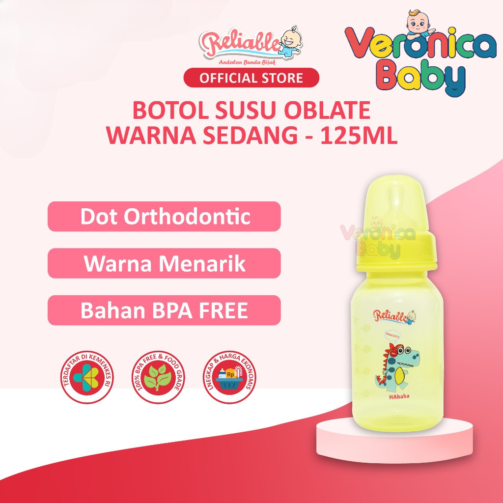 Jual Reliable Botol Susu - 125 ml Dot Gepeng Oblate RBS-9931 | Shopee ...