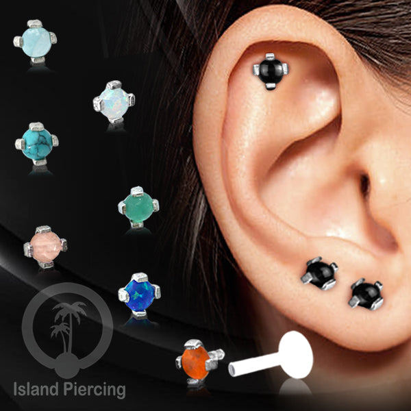 Jual Anting Labret Silver asli dan batu, paku Bioplastik Sistem Push ...