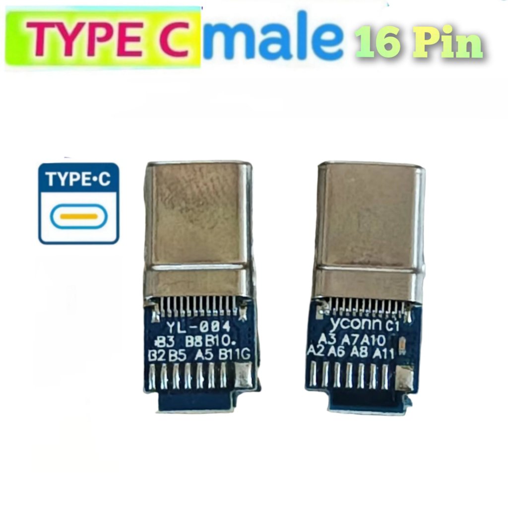 Jual Socket Connector TYPE C Male 16 Pin Tipe C Soket Konektor HP ...
