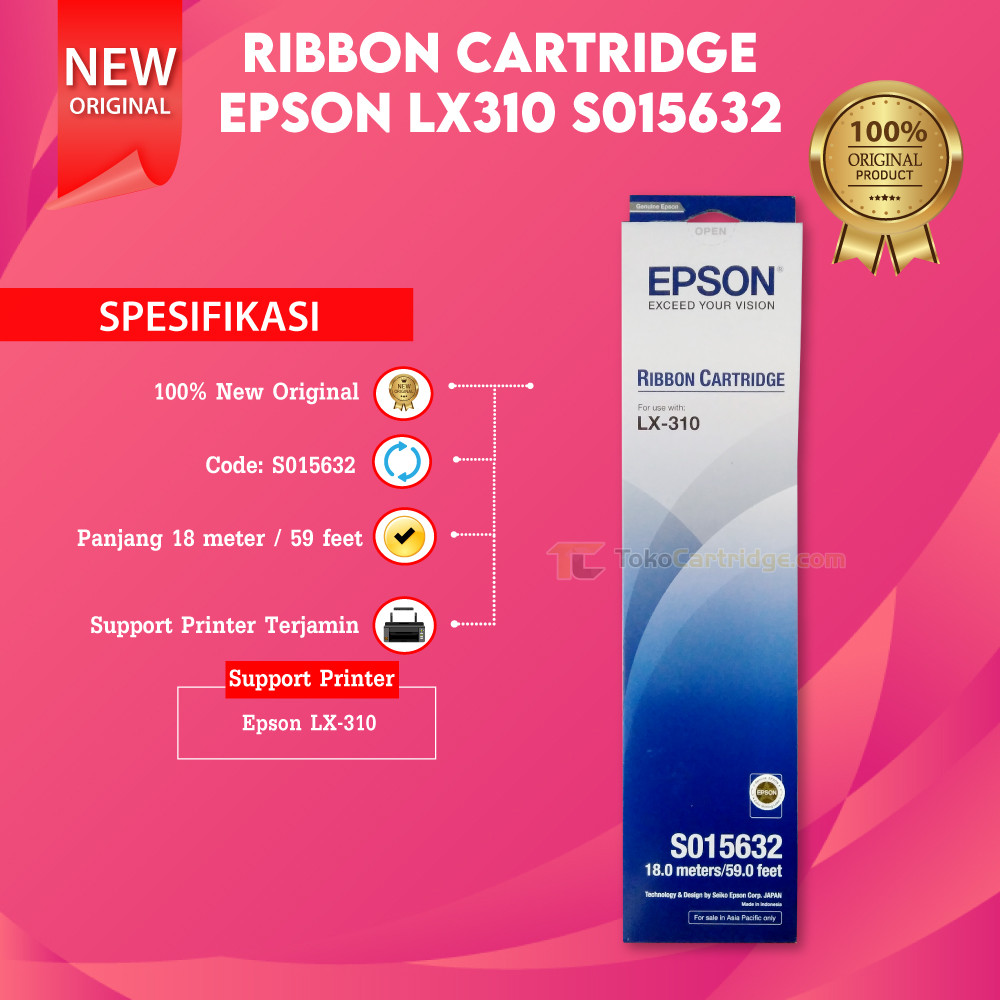 Jual Epson LX 310 Original Ribbon Cartridge | Pita Refil LX300 LX310 ...