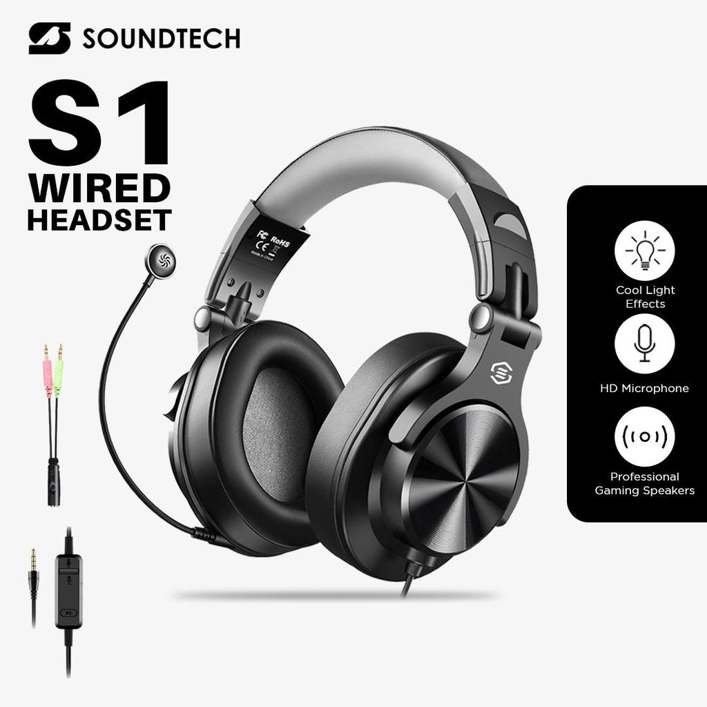 Jual SOUNDTECH S1 Headphone for PC Gaming Streaming Meeting Phone ...