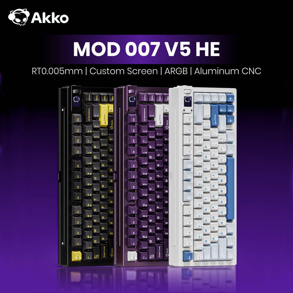 Jual Akko MOD007 V5 HE Keyboard with splay Screen 75% Magnetic Swit RT0 ...