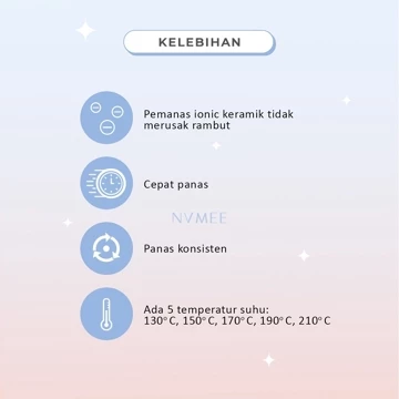 GLAM NVMEE Aries Catokan Pelurus Pengeriting Hair Styler New Version Slim Dan Elegant