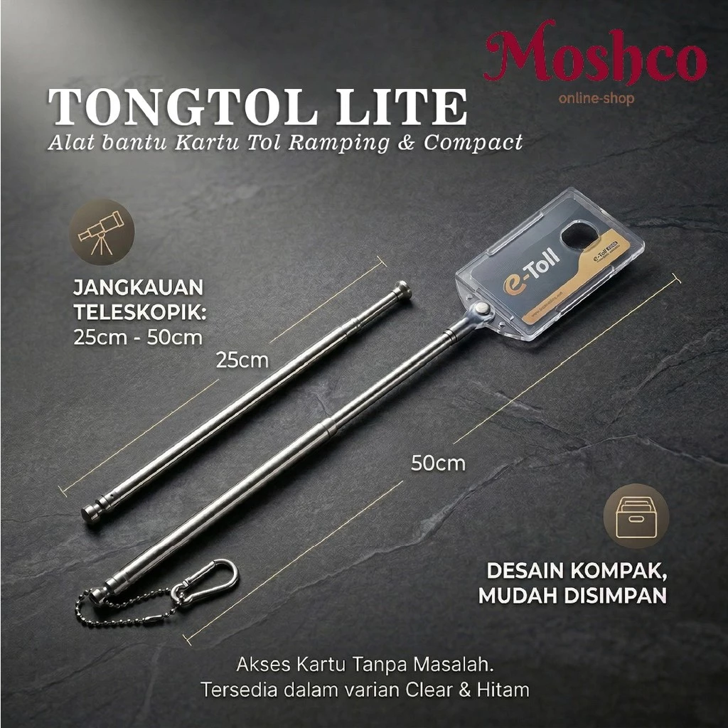 Tongkat Tol Lite Telescopic Stainless Portable