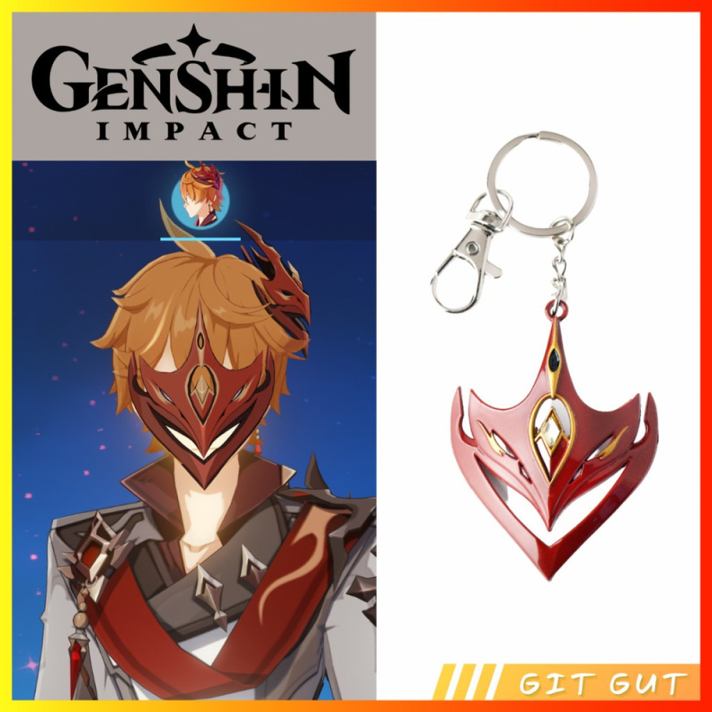 Jual Keychain Gantungan Kunci Genshin Impact Tartaglia Childe Mask ...