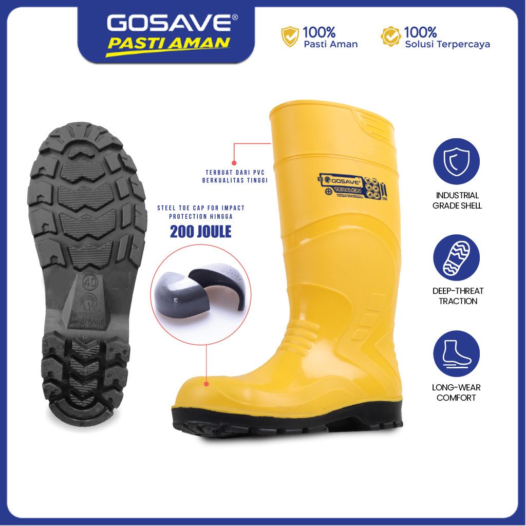 Jual GOSAVE Safety Boots Teralion Sepatu Kerja Proyek Konstruksi K3 ...