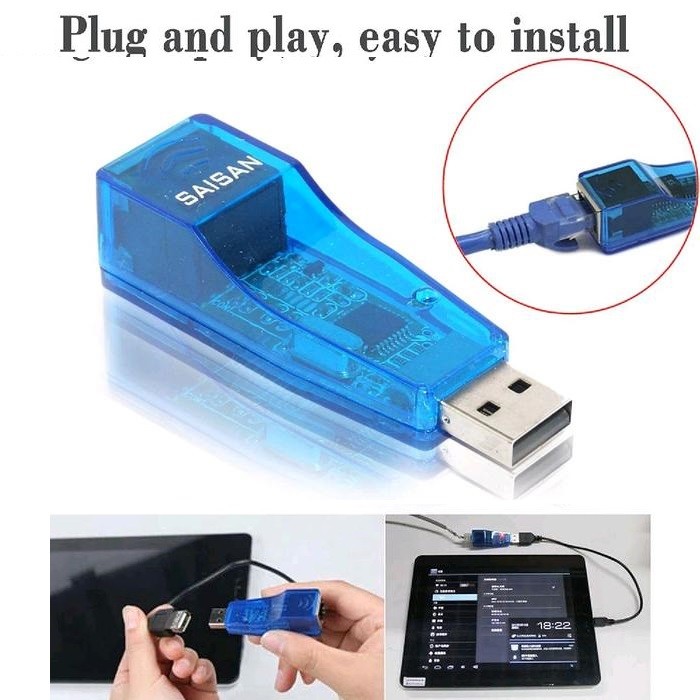 Jual USB To LAN Biru Adapter / USB To Ethernet Biru / Usb to RJ45 Biru ...