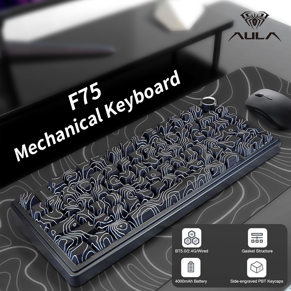 Jual AULA F75 Wireless Game Meanical Keyboard RGB Light Customized 75% ...