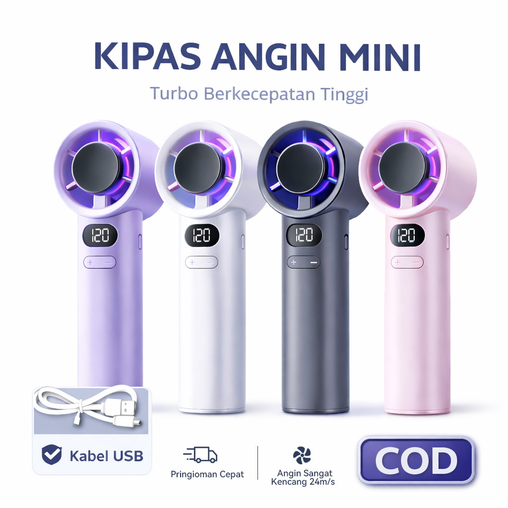 Jual COD 2026 Baru Kipas Angin Mini Portable High Speed Turbo Kipas ...