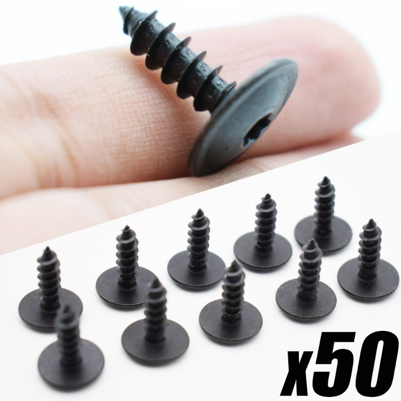 Jual 1/50 Pcs Car Door Screws Rivet Door Panel Nails Black Torx Screw ...