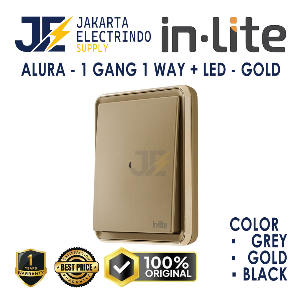 Jual Inlite Alura Saklar Lampu Engkel 1 Gang 1 Way Single Dengan LED ...