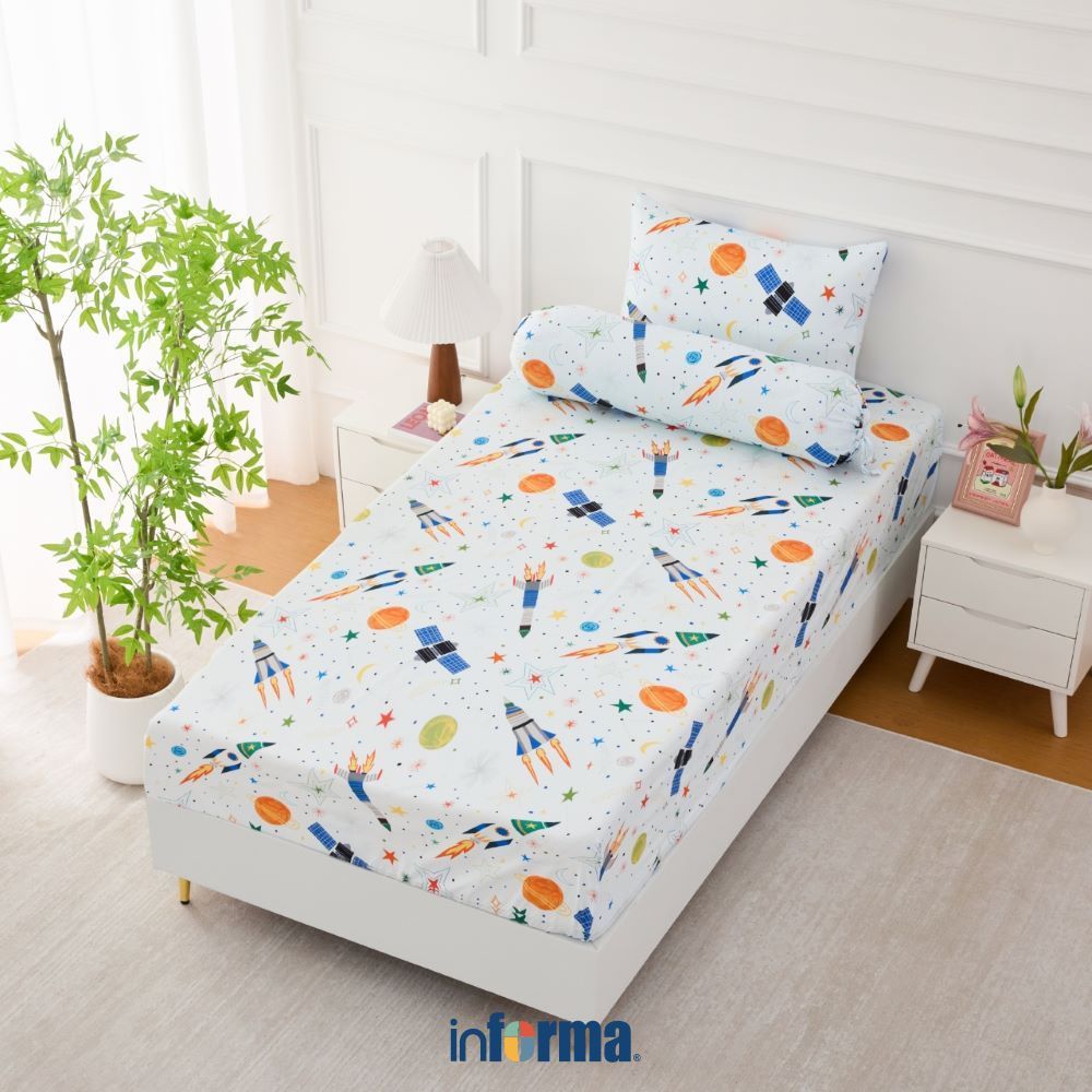 Jual Informa Set Seprai Microfiber Cosmo - Biru King Queen Single ...