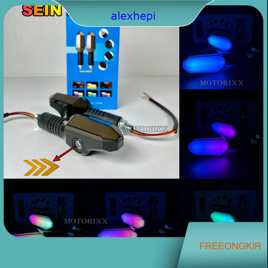 Jual SXC - LAMPU SEIN MOTOR RGB SEIN LED UNIVERSAL RACING SEN MOTOR RGB ...