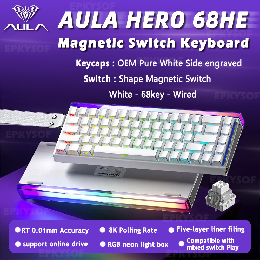 Jual AULA HERO 68HE Magnetic Switch Keyboard RGB Gaming Mechanical ...