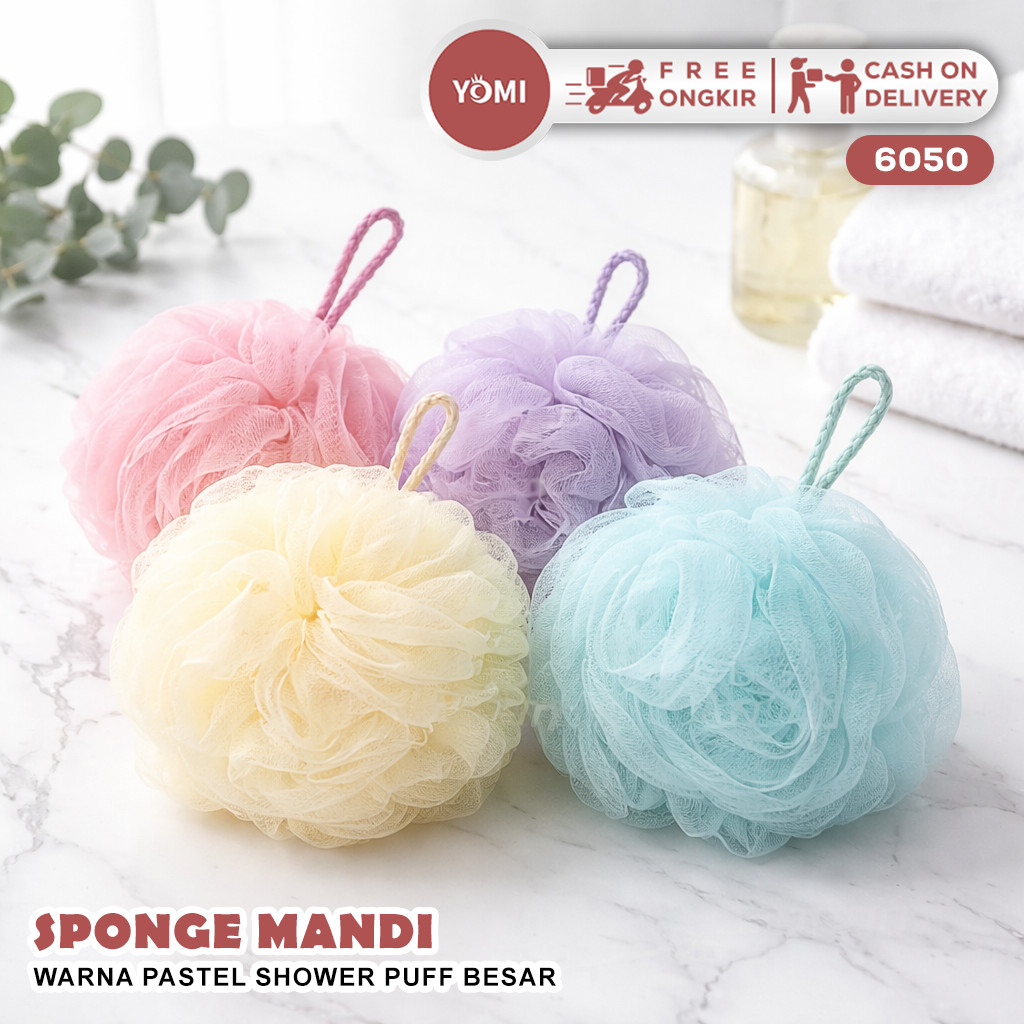 Jual YOMI Sponge Mandi 6050 /6055 Warna Pastel Ukuran Besar - Shower ...