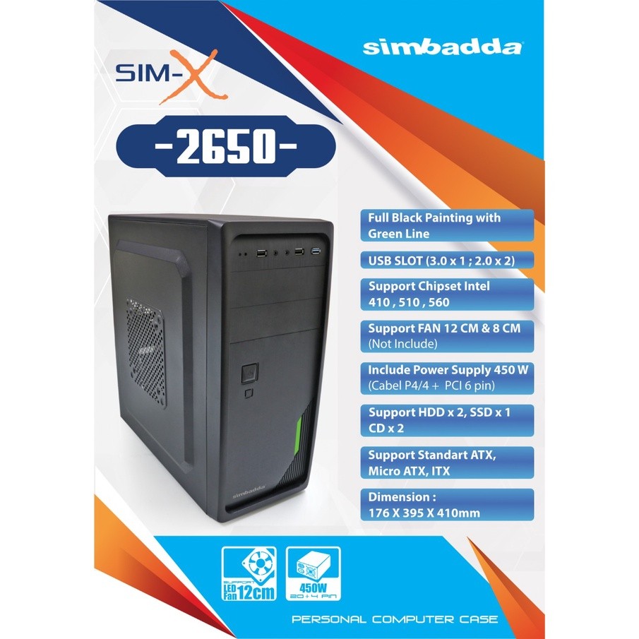 Jual Casing PC Simbadda Sim X 2650 450W | Shopee Indonesia