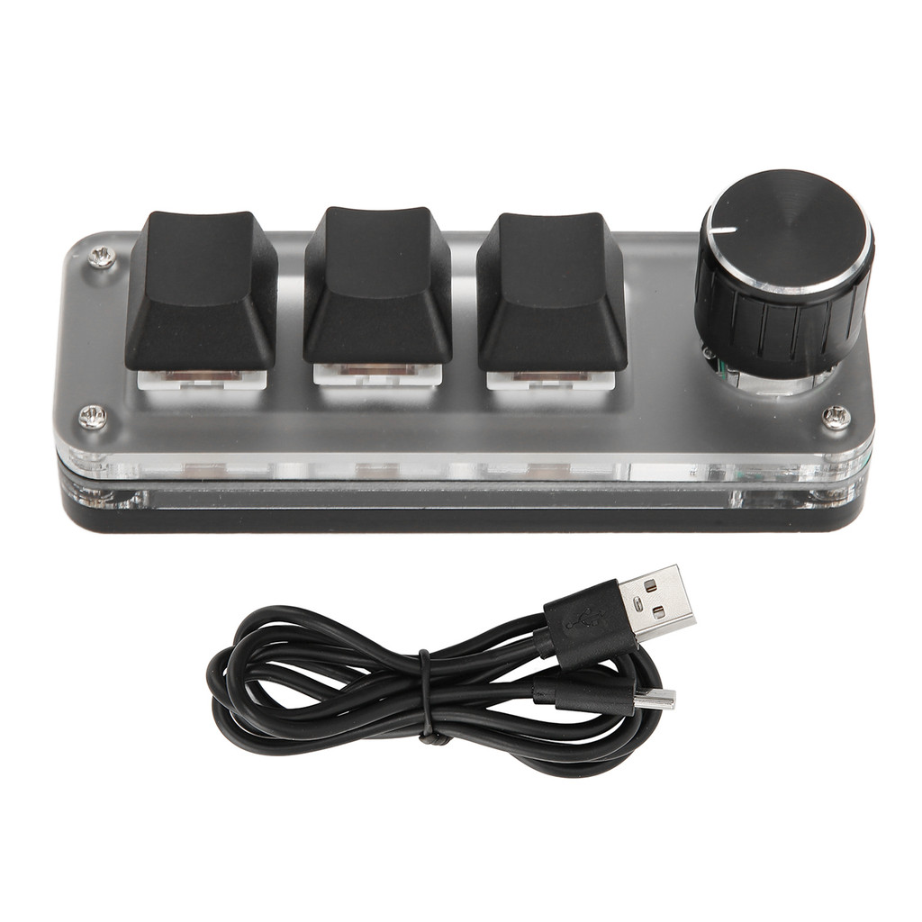 Jual Mini Custom Keyboard Mini Keyboard Plug and Play 3 Keys ABS RGB ...