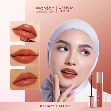 WARDAH Lip Cream Glossy Glasting Liquid Lip Hi Pigmented Glass Color Ringan Tidak Lengket