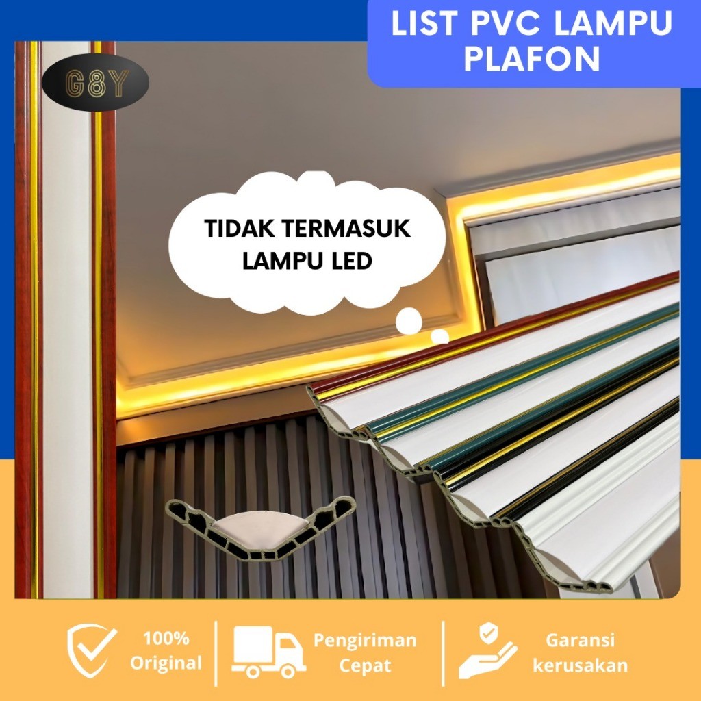 Jual List Lampu Plafon PVC / List Gold / List Lampu LED Termurah ...