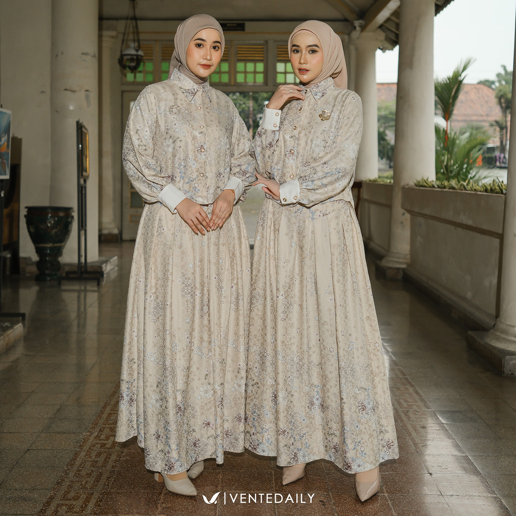Jual Ventedaily - Hanun One Set Rok Wanita Motif Bunga Kekinian Elegan ...