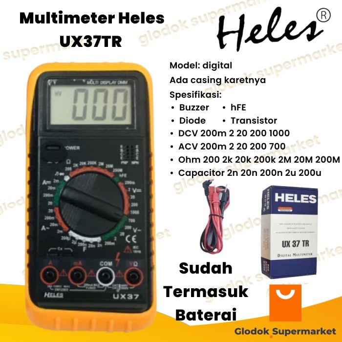 Jual Multimeter Heles UX37TR Multitester Digital UX 37 TR Tester Besar ...