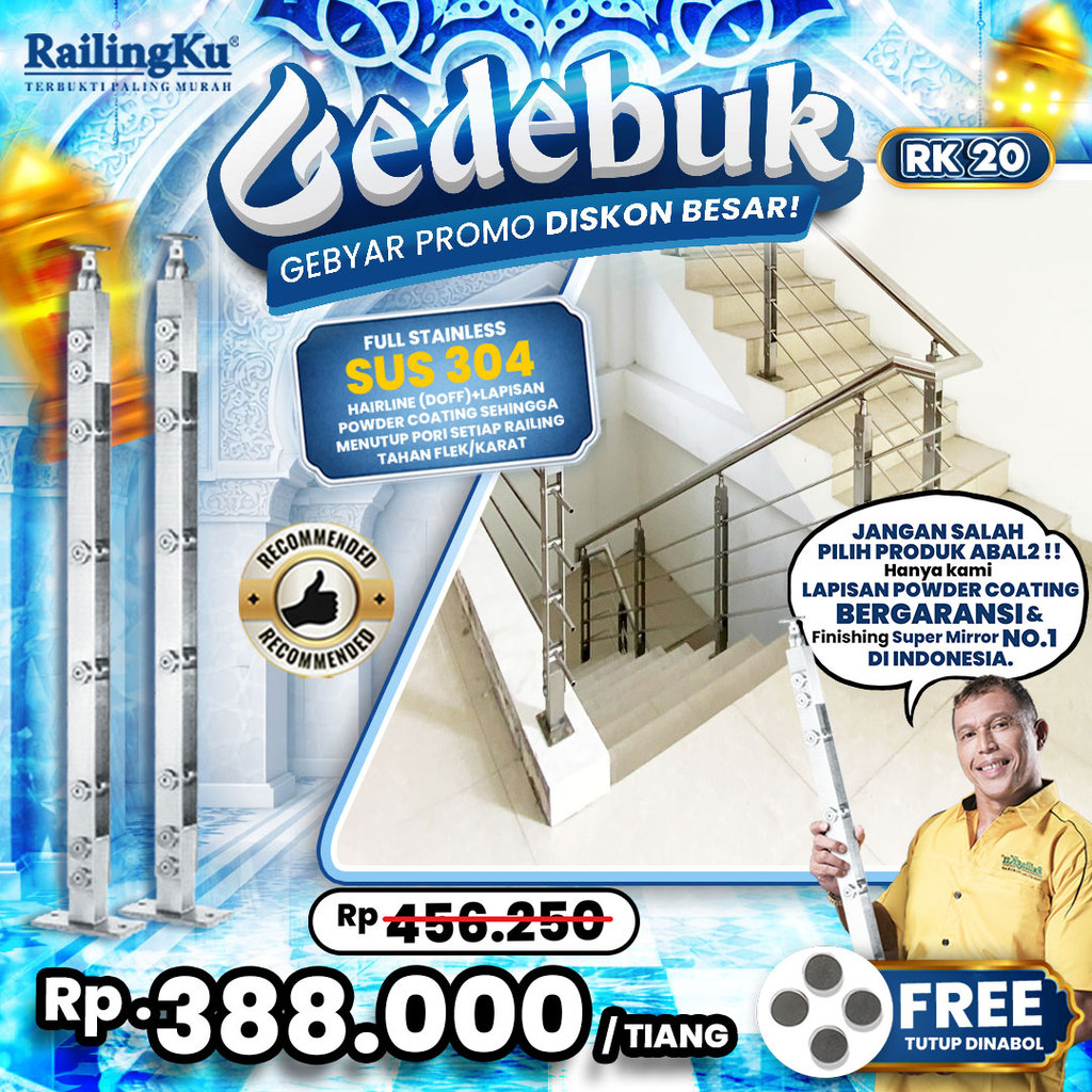 Jual Railing Tangga Stainless Plate Minimalis Railingku [GEDEBUK!] RK ...