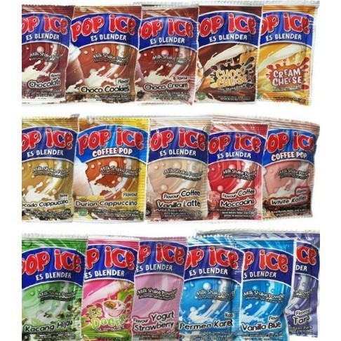 Jual POP ICE 25 GRAM SACHET MINUMAN ES BLENDER ECERAN ALL VARIAN ANEKA ...